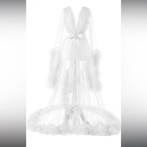 Women's Long Bridal Robes Tulle